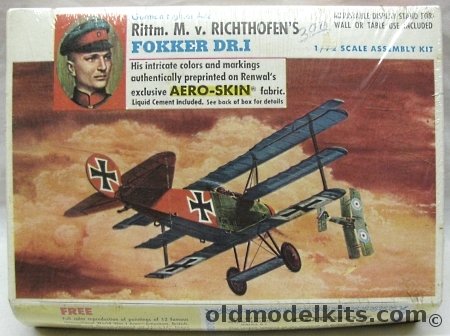 Renwal 1/72 Fokker DR-1 Triplane Aeroskin - Rittm. M. von Richthofen's Aircraft, 269-69 plastic model kit